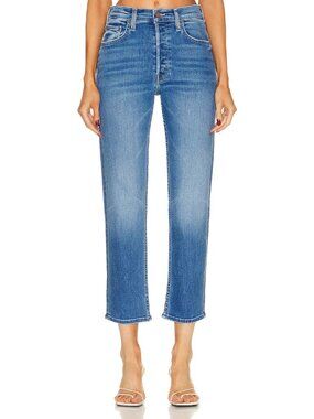 MOTHER Tomcat Layover Cropped Straight Jeans Button Fly 29